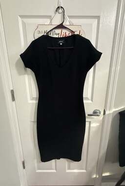 A.B.S. Dress Collection Black V-Neck Cap Sleeve Dress Size L